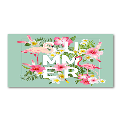 Quadro vetro acrilico Vacanze e fenicotteri