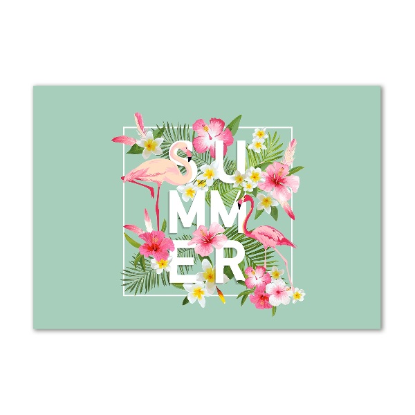 Quadro vetro acrilico Vacanze e fenicotteri