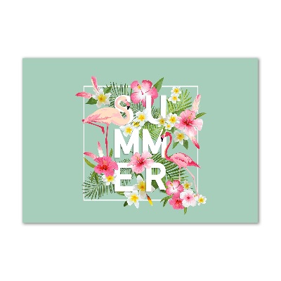 Quadro vetro acrilico Vacanze e fenicotteri