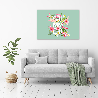 Quadro vetro acrilico Vacanze e fenicotteri