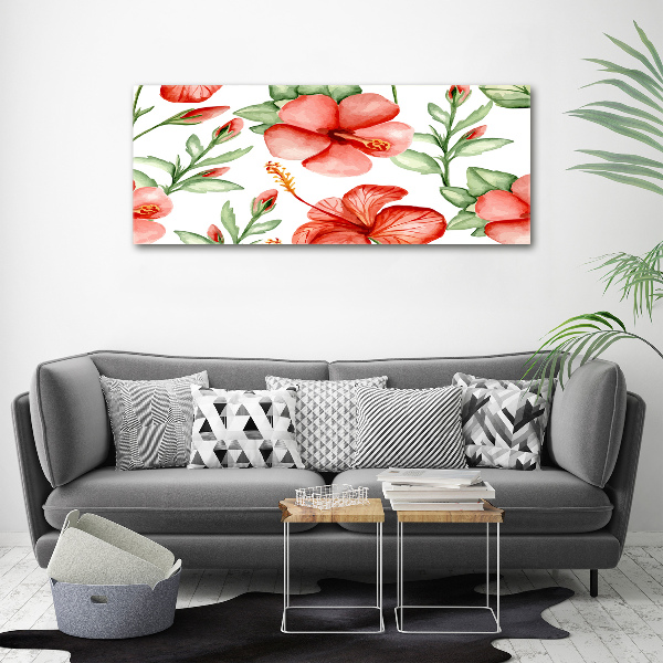Quadro in vetro acrilico Fiori tropicali