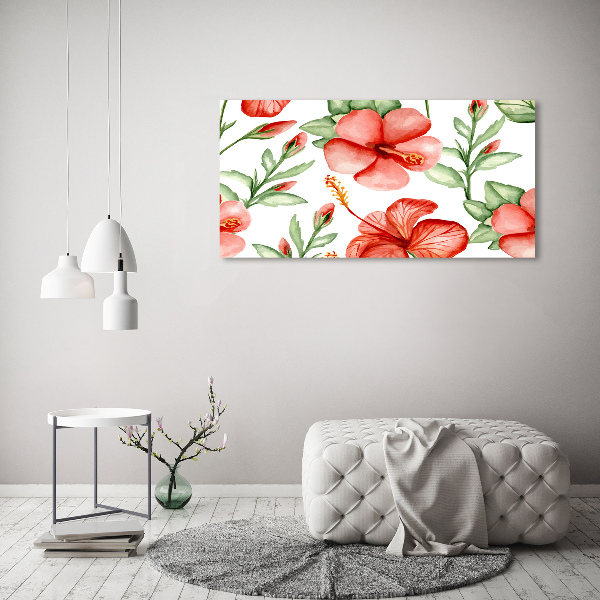 Quadro in vetro acrilico Fiori tropicali