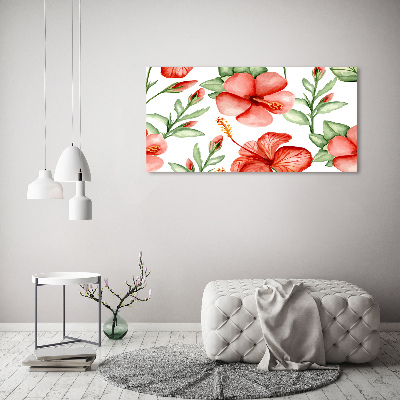 Quadro in vetro acrilico Fiori tropicali