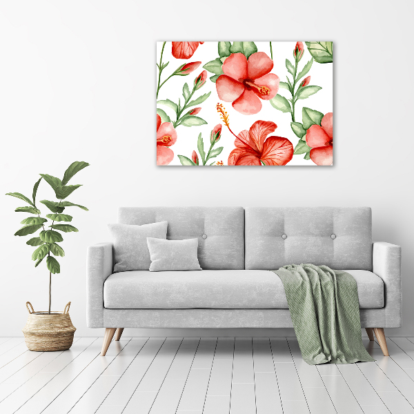 Quadro in vetro acrilico Fiori tropicali