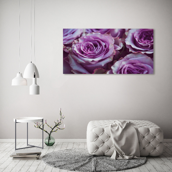 Quadro su vetro acrilico Rose viola