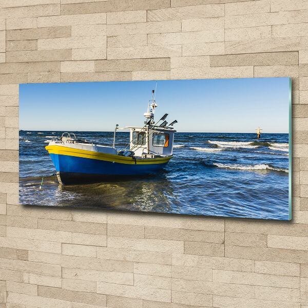 Quadro su vetro acrilico Un cutter in mare