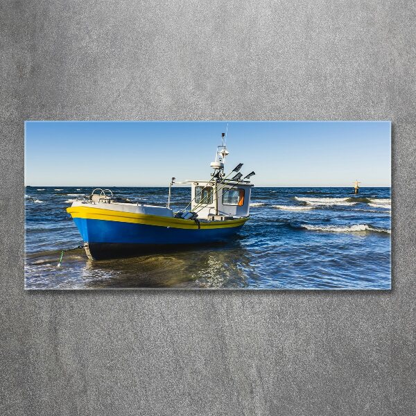 Quadro su vetro acrilico Un cutter in mare