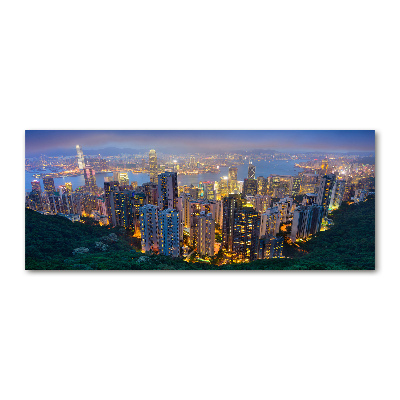 Quadro su vetro acrilico Hong Kong di notte