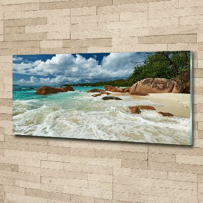 Quadro vetro acrilico Spiaggia delle Seychelles