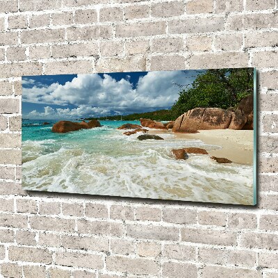 Quadro vetro acrilico Spiaggia delle Seychelles