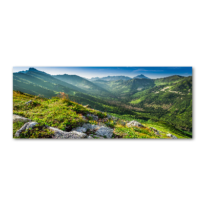 Quadro in vetro acrilico L'alba sui monti Tatra