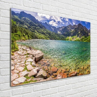 Quadro su vetro acrilico L'occhio del mare dei Monti Tatra