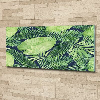 Quadro in vetro acrilico Foglie tropicali