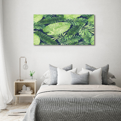 Quadro in vetro acrilico Foglie tropicali