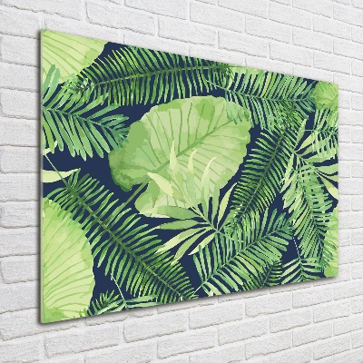 Quadro in vetro acrilico Foglie tropicali