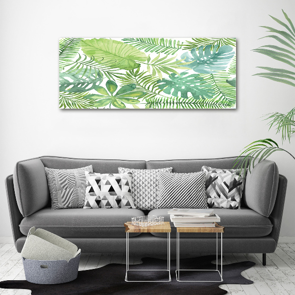 Quadro vetro acrilico Foglie tropicali