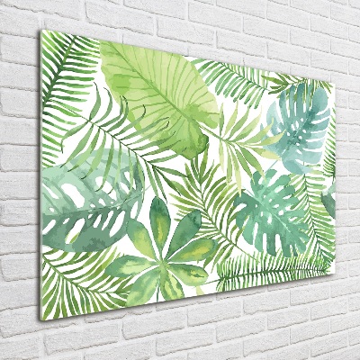 Quadro vetro acrilico Foglie tropicali