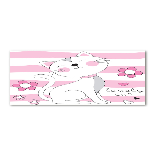 Quadro su vetro acrilico Gatto bianco