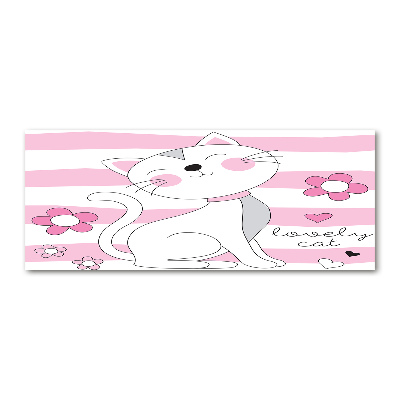 Quadro su vetro acrilico Gatto bianco