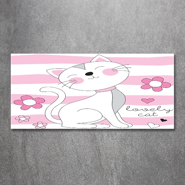 Quadro su vetro acrilico Gatto bianco