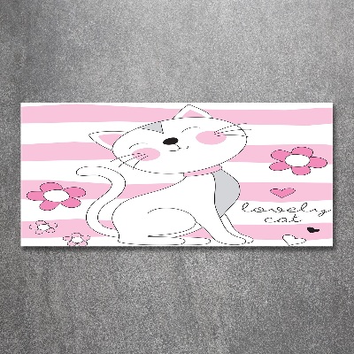 Quadro su vetro acrilico Gatto bianco