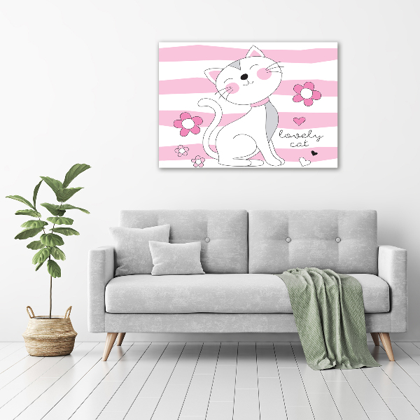 Quadro su vetro acrilico Gatto bianco