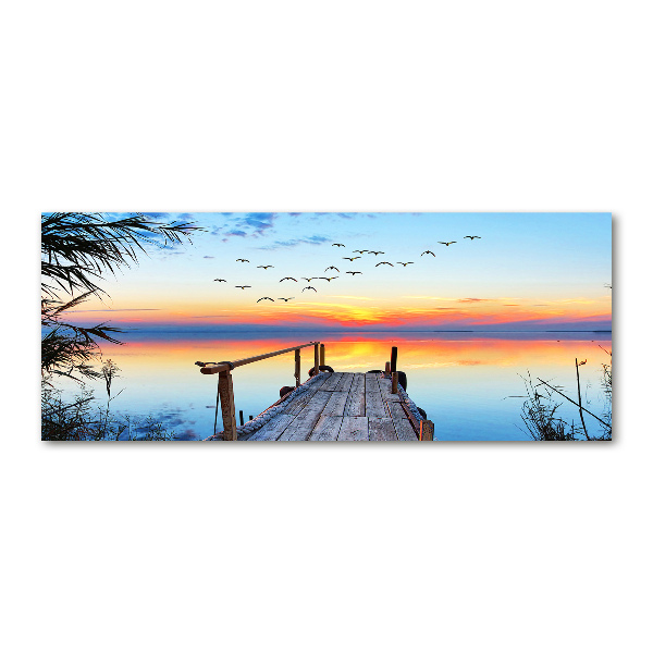 Quadro vetro acrilico Molo sul lago