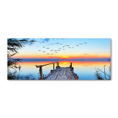 Quadro vetro acrilico Molo sul lago