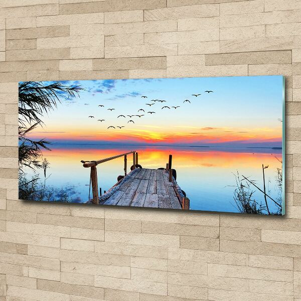 Quadro vetro acrilico Molo sul lago