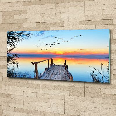 Quadro vetro acrilico Molo sul lago