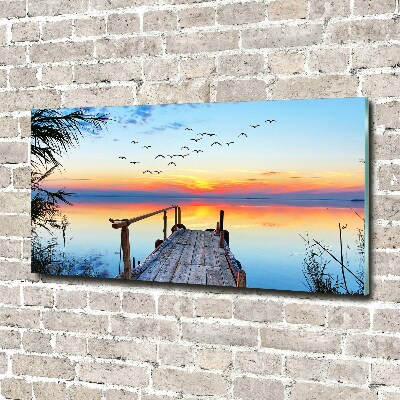 Quadro vetro acrilico Molo sul lago