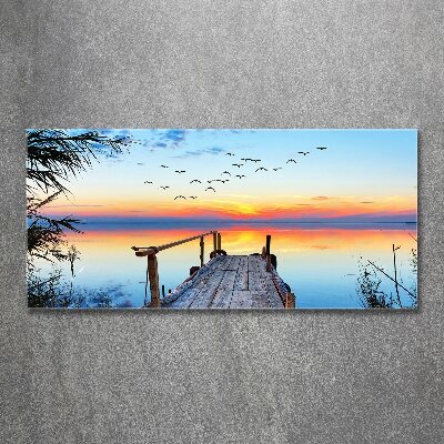 Quadro vetro acrilico Molo sul lago