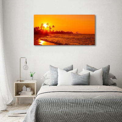 Quadro in vetro acrilico Spiaggia al tramonto