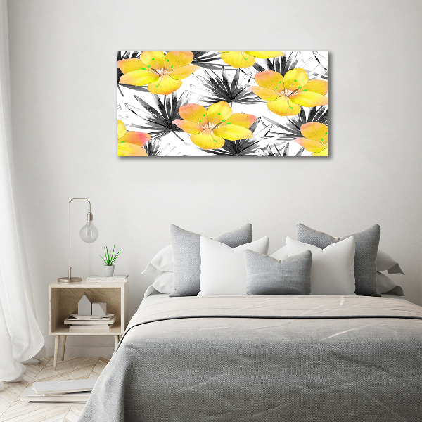 Quadro in vetro acrilico Fiori tropicali