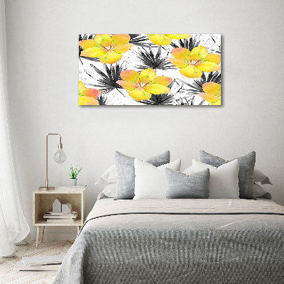 Quadro in vetro acrilico Fiori tropicali