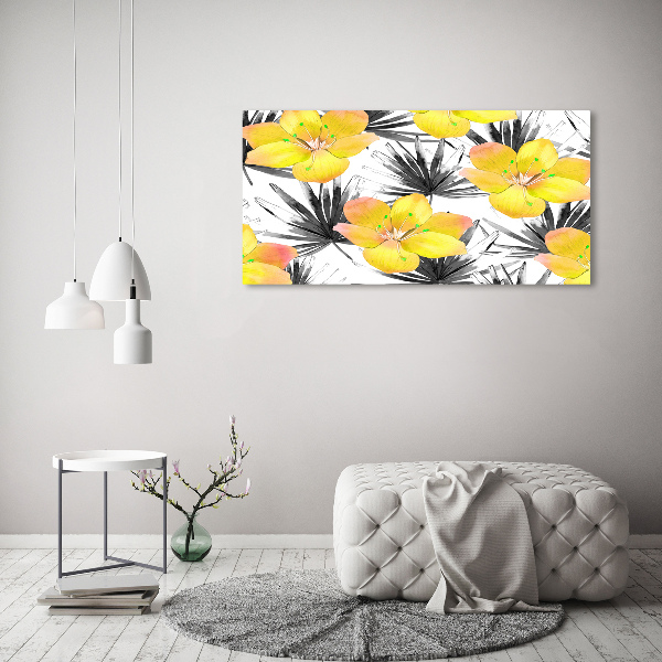 Quadro in vetro acrilico Fiori tropicali