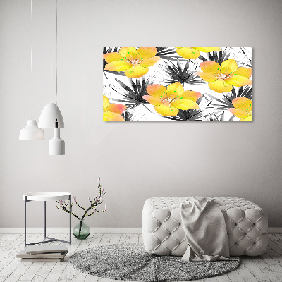 Quadro in vetro acrilico Fiori tropicali