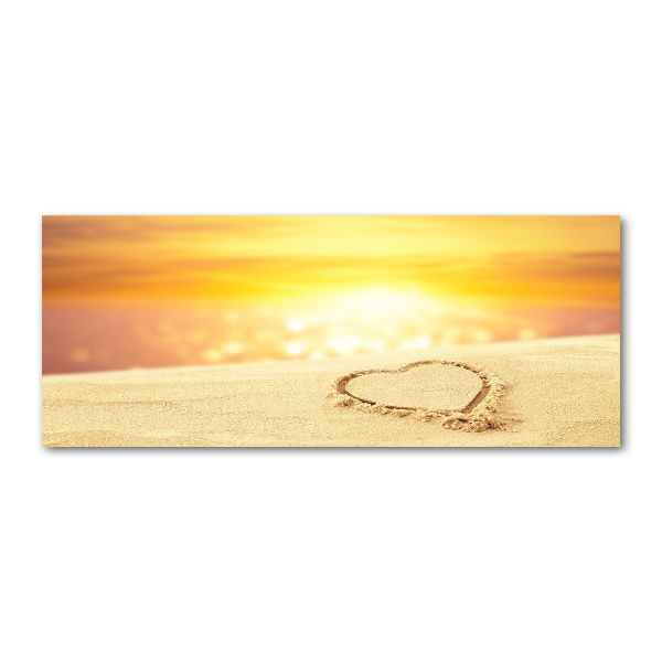 Quadro in vetro acrilico Cuore nella sabbia