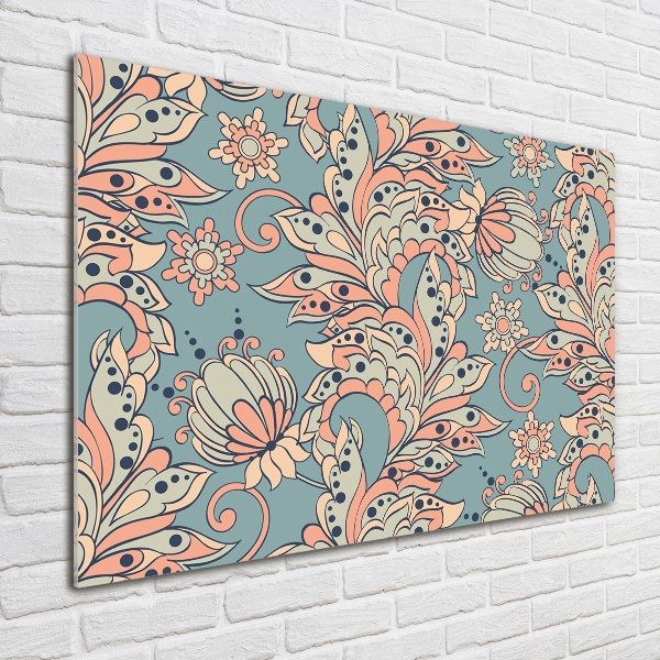 Quadro vetro acrilico Fiori etnici