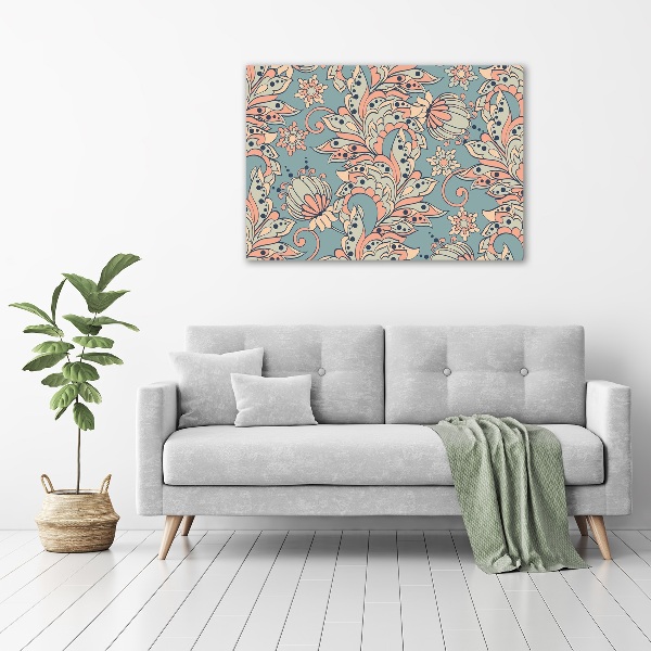 Quadro vetro acrilico Fiori etnici