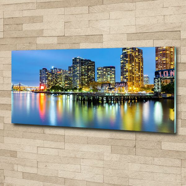 Quadro vetro acrilico New York di notte