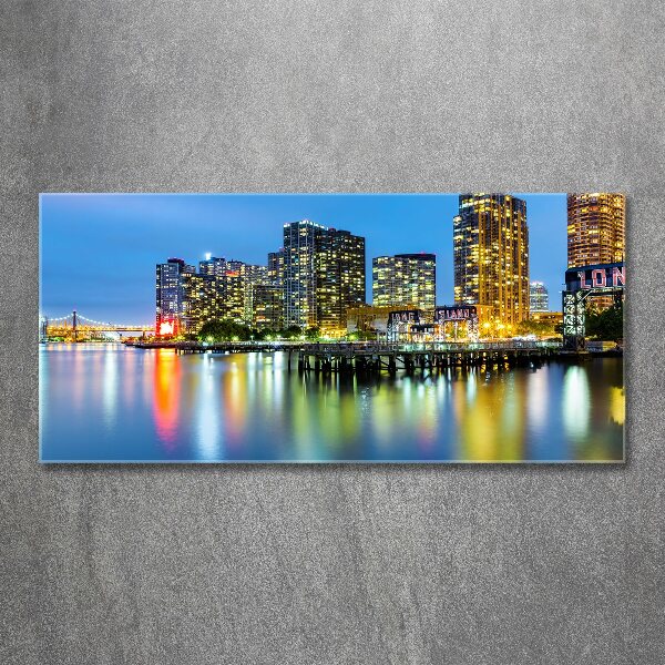 Quadro vetro acrilico New York di notte