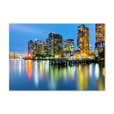 Quadro vetro acrilico New York di notte