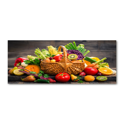 Quadro in vetro acrilico Cesto di frutta e verdura