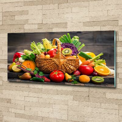 Quadro in vetro acrilico Cesto di frutta e verdura