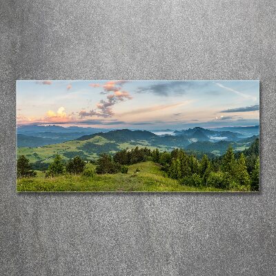 Quadro in vetro acrilico Panorama dei Monti Pieniny