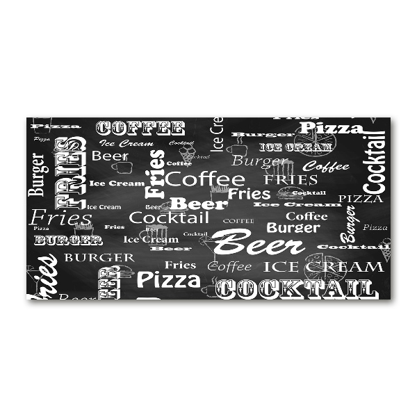 Quadro su vetro acrilico Menù del ristorante