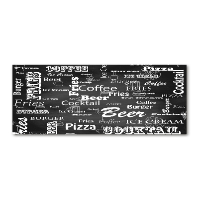 Quadro su vetro acrilico Menù del ristorante