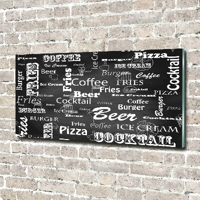 Quadro su vetro acrilico Menù del ristorante