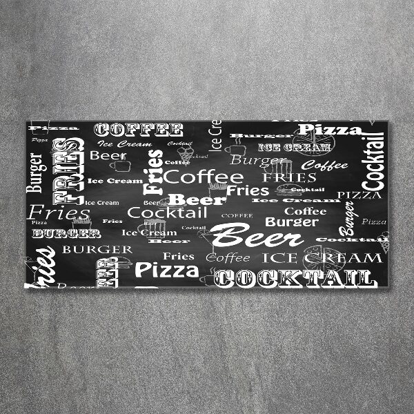 Quadro su vetro acrilico Menù del ristorante